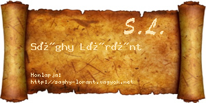 Sághy Lóránt névjegykártya
