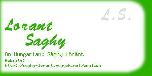 lorant saghy business card
